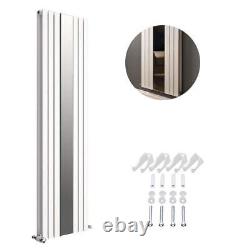 Radiator Vertical Flat Double Panel with Mirror Insert White Central Heating UK