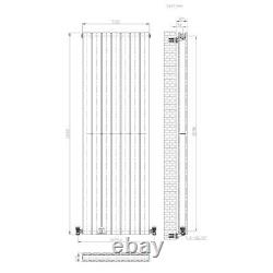 Radiator Vertical Flat Panel Double Column Designer 1600 x 532mm Central Heating