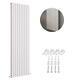 Radiator Vertical Oval Column Double Panel Designer Heating White 1800 x 600mm