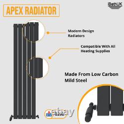 Radiator Vertical Single Flat Panel Designer Radiator Anthracite 1600x380mm