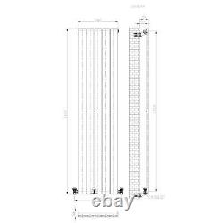 Radiator Vertical Single Flat Panel Designer Radiator Anthracite 1600x380mm