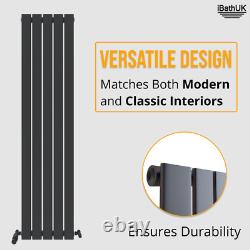 Radiator Vertical Single Flat Panel Designer Radiator Anthracite 1600x380mm