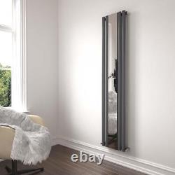 Radiator Vertical Single Panel Mirror Heating Anthracite Grey 1800 x 385mm
