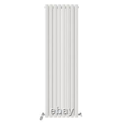 Radiator White Vertical Oval Column Double Panel Designer Central Heating Rad