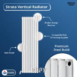 Radiator White Vertical Oval Column Double Panel Designer Central Heating Rad