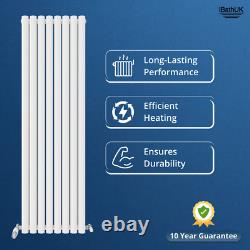 Radiator White Vertical Oval Column Double Panel Designer Central Heating Rad