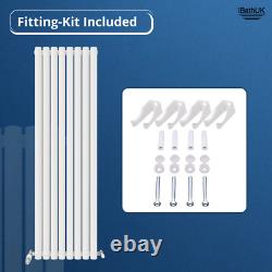 Radiator White Vertical Oval Column Double Panel Designer Central Heating Rad