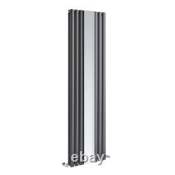 Radiator With Mirror Modern Vertical Column Panel Designer Black White Grey 1800