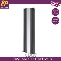 Radiator With Mirror Modern Vertical Column Panel Designer Black White Grey 1800