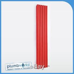 Red Vertical Radiator Column Upright Designer Central Heating Radiators
