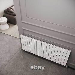 Reina Flat Double Designer Horizontal Radiator 600mm H x 1254mm W White