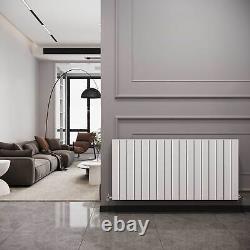 Reina Flat Double Designer Horizontal Radiator 600mm H x 1254mm W White