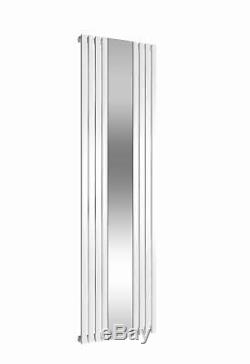 Reina Reflect Vertical Designer Radiator Mirrored radiator Upright Modern White
