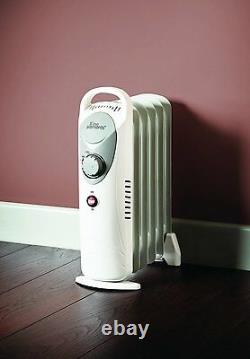 Schallen Home Work White 800W Portable Oil Filled Radiator Heater + Thermostat