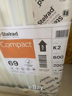 Stelrad Compact 600mm X 2000mm K2 Double Panel Central Heating Radiator