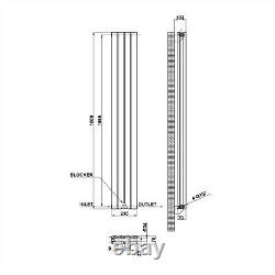 Tall Upright Oval Column Radiator Vertical White Anthracite Designer
