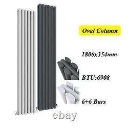 Tall Upright Radiator Oval Column Vertical Designer Bathroom Anthracite White