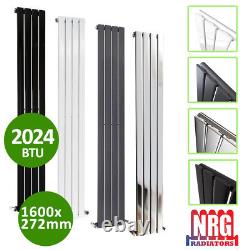 Tall Upright Vertical Flat Panel Designer Radiators With Free Angled Valves