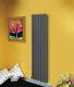Tall Vertical Oval Panel Designer Double Column Radiator 1800x472mm Anthracite