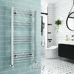 Towel Radiator Flat Curved Straight Heated Bathroom Central Chrome Rail Rad UK