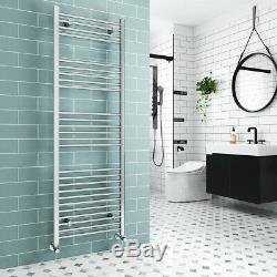 Towel Radiator Flat Curved Straight Heated Bathroom Central Chrome Rail Rad UK