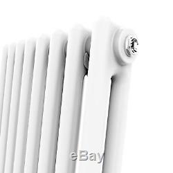 Traditional 2 Column Vertical Cast Iron Style Radiators Central Heating White
