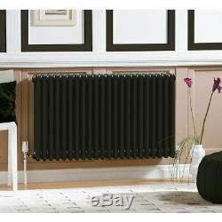 Traditional 3 Column Radiator Horizontal Central Heating Cast Iron Style black