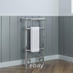 Traditional Bathroom Heated Towel Rail Column Radiator White & Chrome 940x479mm