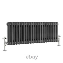 Traditional Cast Iron Style Anthracite Double Horizontal Radiator 300 x 1010mm