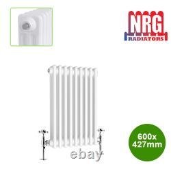 Traditional Cast Iron Style Radiator White 3 Column 600mm Horizontal Designer