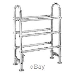 Traditional Chrome Free Standing Bathroom Towel Rail Central Heating 683x778mm