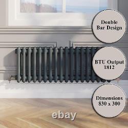 Traditional Colosseum Horizontal Double Bar Column Radiator 300x830 Anthracite