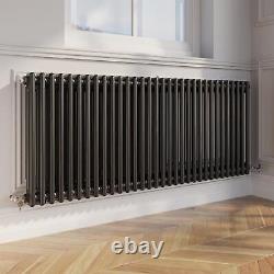 Traditional Colosseum Horizontal Double Bar Column Radiator 600x1460mm Black