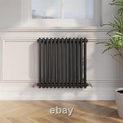 Traditional Colosseum Horizontal Double Bar Column Radiator 600x605mm Black