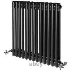 Traditional Colosseum Horizontal Double Bar Column Radiator 600x605mm Black