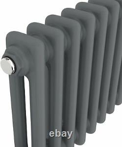 Traditional Colosseum Horizontal Double Bar Radiator 600 x 600mm Anthracite