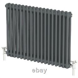 Traditional Colosseum Horizontal Double Bar Radiator 600 x 800mm Anthracite