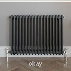 Traditional Colosseum Horizontal Double Bar Radiator 600 x 800mm Anthracite NDT
