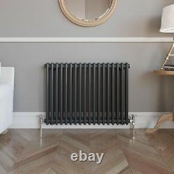 Traditional Colosseum Horizontal Double Bar Radiator 600 x 800mm Anthracite NDT