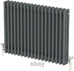 Traditional Colosseum Horizontal Triple Bar Radiator 600 x 800mm Anthracite NDT