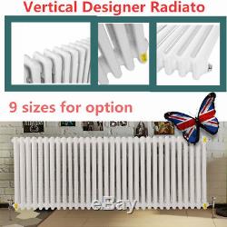 Traditional Column Radiators Horizontal Central Heating Cast Iron Style White #D