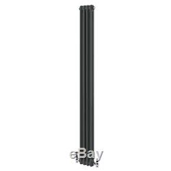 Traditional Vertical Double Column Radiator Central Heating Anthracite White