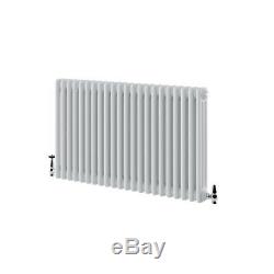 Traditional Vertical Triple Column Radiator Central Heating Anthracite White