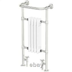 Traditional Victorian Bathroom Heated Towel Rail Radiator White/Chrome 952x479mm