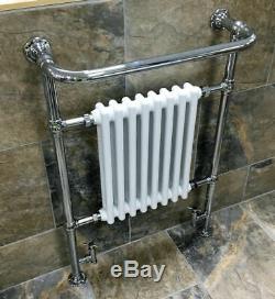 Traditional Victorian Style Heated Towel Rail Bathroom Radiator Including Valves