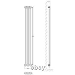 Traditional White Radiator Utopia Double Panel Column Vertical Rad 1800x200mm