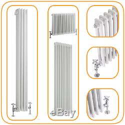 Traditional White Triple Column Radiator Classic Cast Iron Style Central Heating