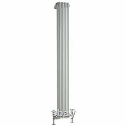 Traditional White Vertical 2 Column Radiator 1500 x 200mm Central Heating