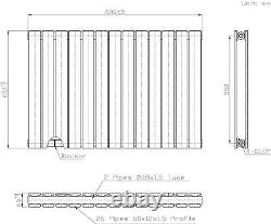 UK Designer Radiator Flat Bar Double Panel Horizontal Room Central Heating White