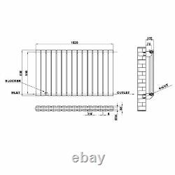 UK Flat Panel Oval Column H&V Radiator With FREE Anthracite Manual Valves